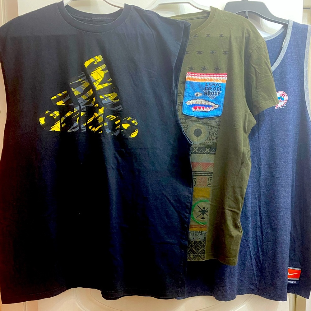 Bundle of 3 Shirts, Colors 2 Blue and 1 Green, Size XXL